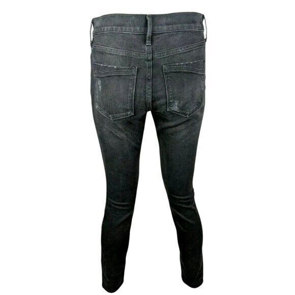 EXPRESS Jeans Women's 2 Skinny Legging Mid-Rise Black Distressing w Sequins - Picture 5 of 10